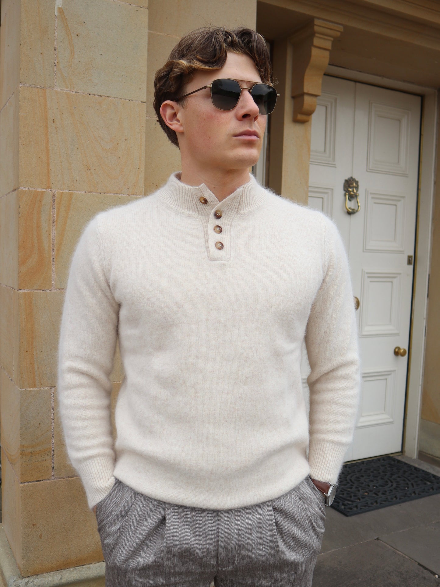 Mink Knit Button Sweater